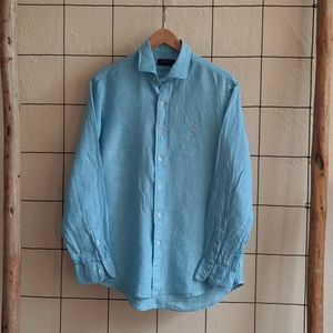 POLO Ralph Lauren blue linen men's shirt M